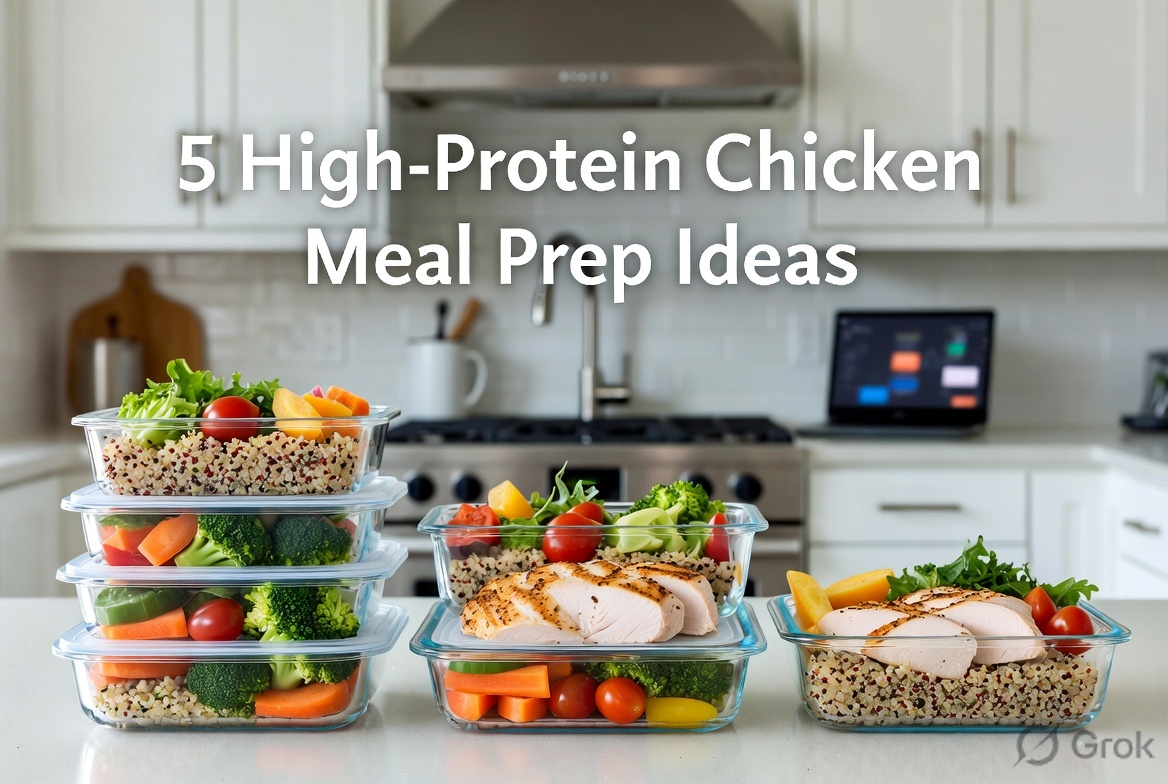 High-protein chicken meal prep bowls perfect for busy tech professionals. Ready-to-eat healthy chicken recipes with quinoa, roasted veggies and lean chicken breast. Ideal for weekly meal prep in Bengaluru.